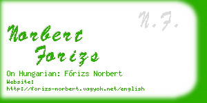 norbert forizs business card